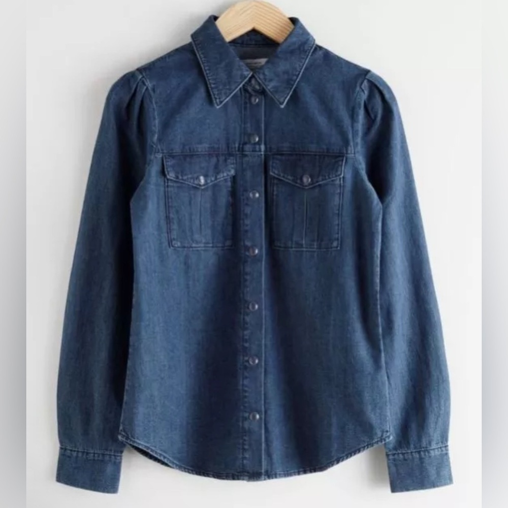 & OTHER STORIES organic cotton denim shirt size 0